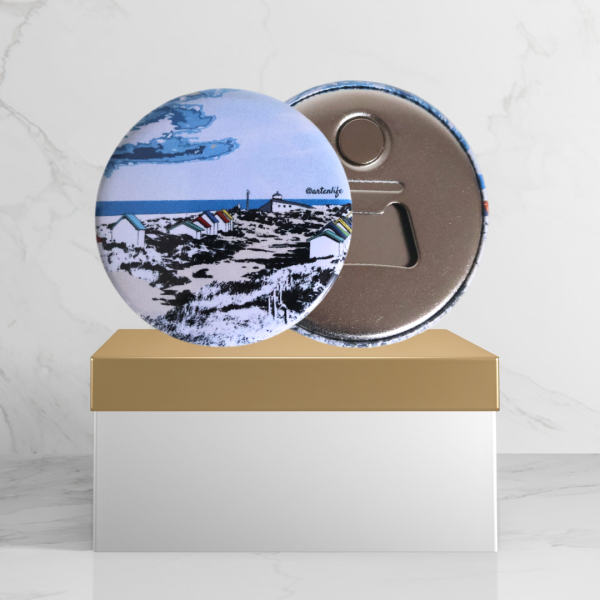 Magnet-Décapsuleur Cabines de plage (Gouville-sur-Mer, Côte des Isles)