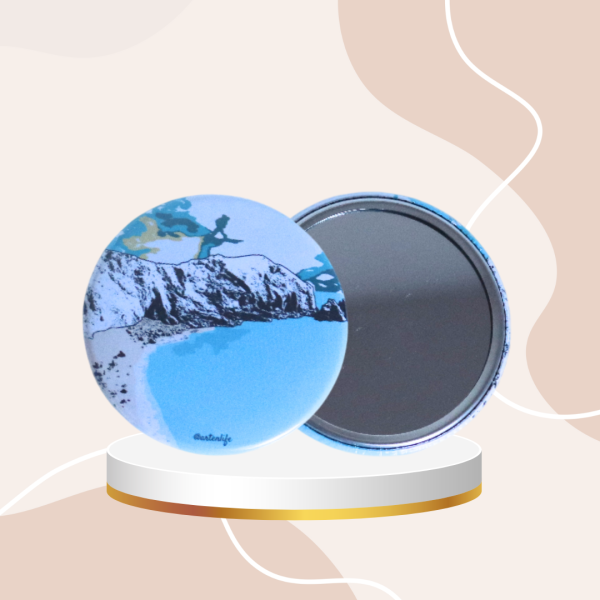 Miroir de poche Nez de Jobourg (La Hague, Cotentin)
