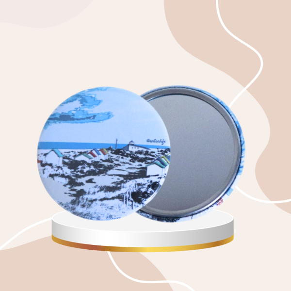 Miroir de poche Cabines de plage (Gouville-sur-Mer, Côte des Isles)