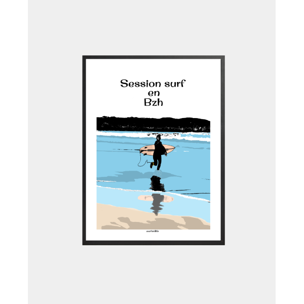 Affiche Surf en Bretagne (Le Conquet, Finistère)