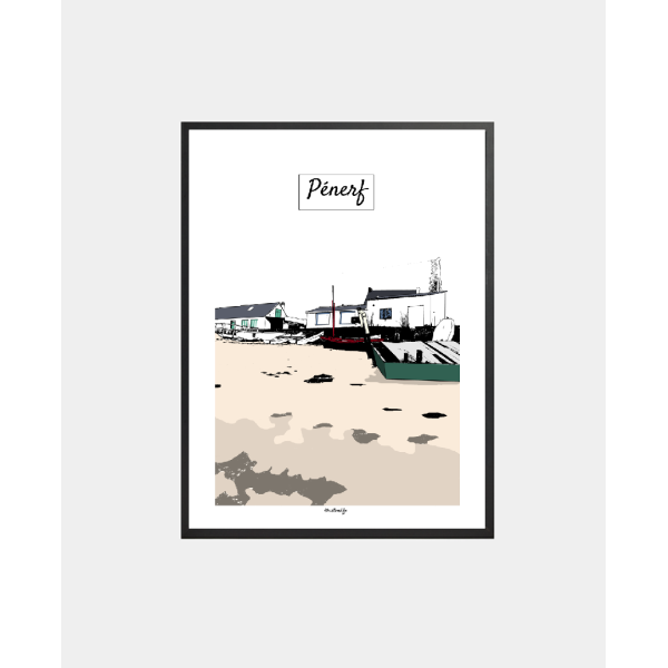 Affiche Damgan - Port de Pénerf - Illustration Bretagne