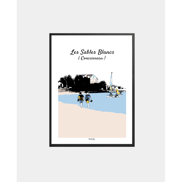 Affiche Plage des Sables Blancs (Concarneau)