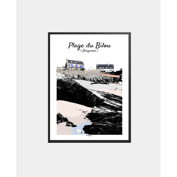 Affiche "Plage du Bilou" Locquirec