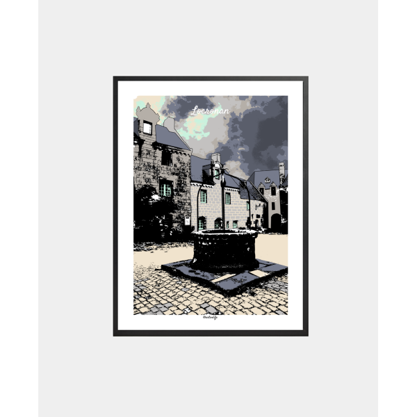 Affiche "Place de l'Eglise" Locronan