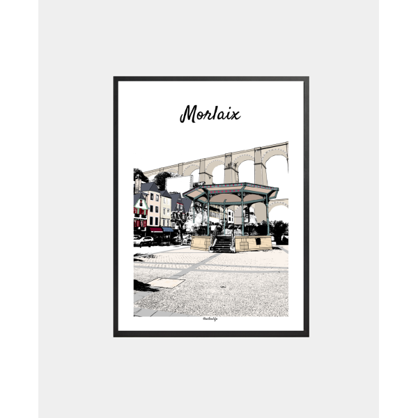 Affiche "Place des Otages" Morlaix