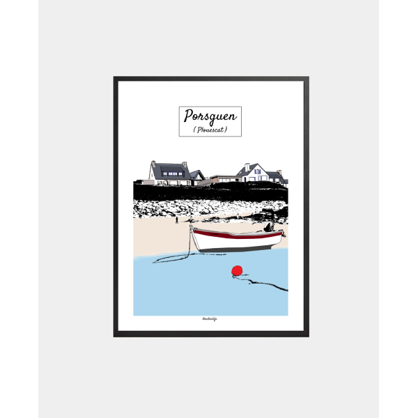 Affiche "Plage de Porsguen" Plouescat