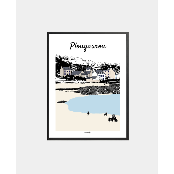 Affiche "Plage de Tregastel" Plougasnou