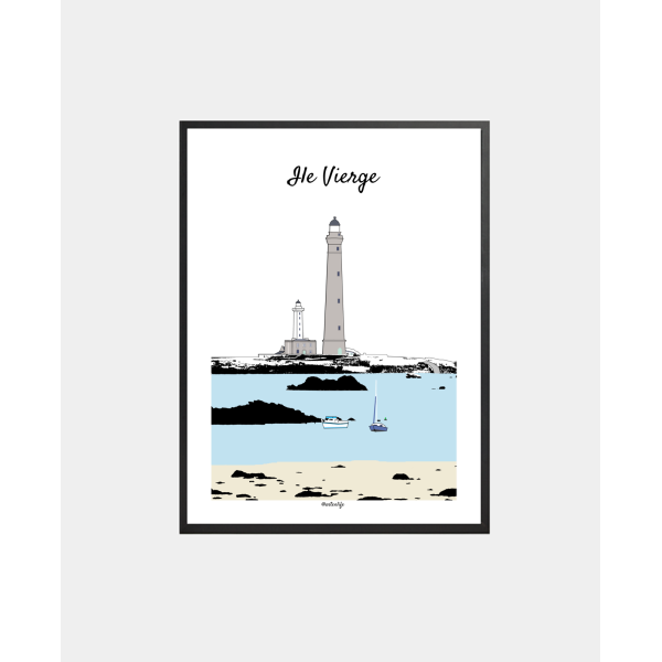Affiche "Phare de l'Ile Vierge" Lilia Plouguerneau