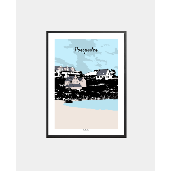 Affiche "Plage du Bourg" Porspoder