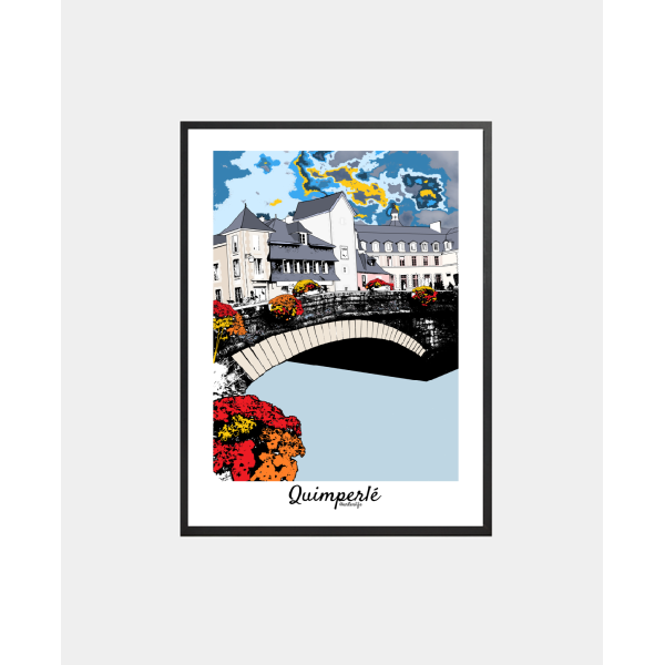 Affiche "Pont du Moulin de la Ville" Quimperlé