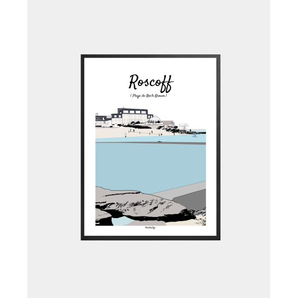 Affiche "Plage de Roc'h Kroum" Roscoff