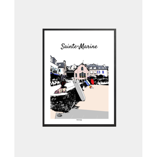 Affiche "Port de Sainte-Marine" Combrit