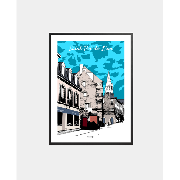 Affiche "Rue du Général Leclerc" Saint-Pol-de-Léon