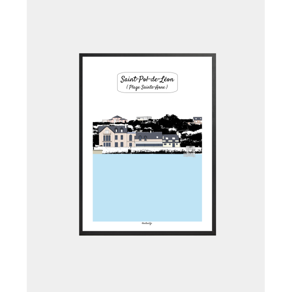 Affiche "Plage Sainte-Anne" Saint-Pol-de-Léon