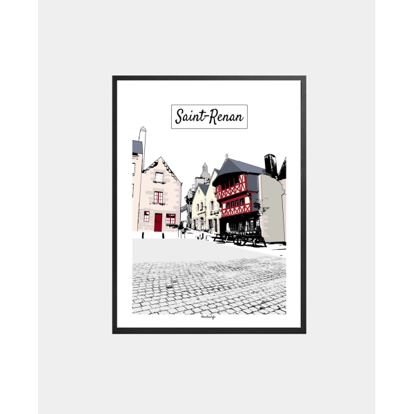 Affiche "Place du Vieux-Marché" Saint-Renan