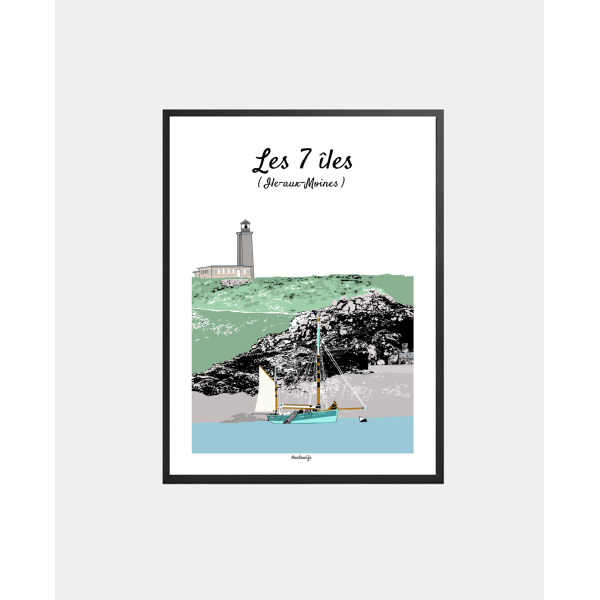 Affiche "Ile-Aux-Moines" Archipel 7 îles