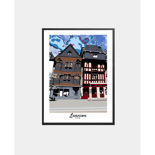 Affiche "Place Général Leclerc" Lannion