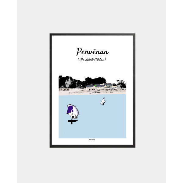 Affiche "Ile Saint-Gildas" Penvénan