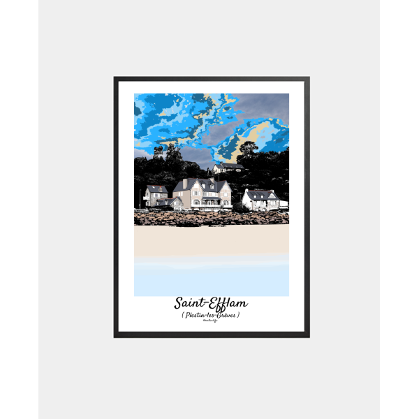 Affiche "Plage de Saint-Efflam" Plestin-les-Grèves