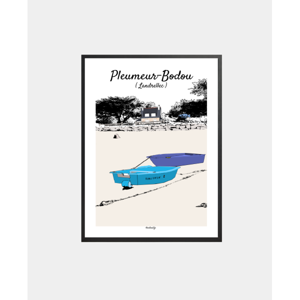 Affiche "Plage de Landrellec" Ploemeur-Bodou