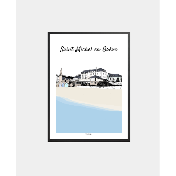 Affiche "Hôtel de la Plage" Saint-Michel-en-Grève