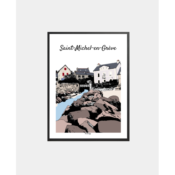 Affiche "Ruisseau de Kerdu" Saint-Michel-en-Grève