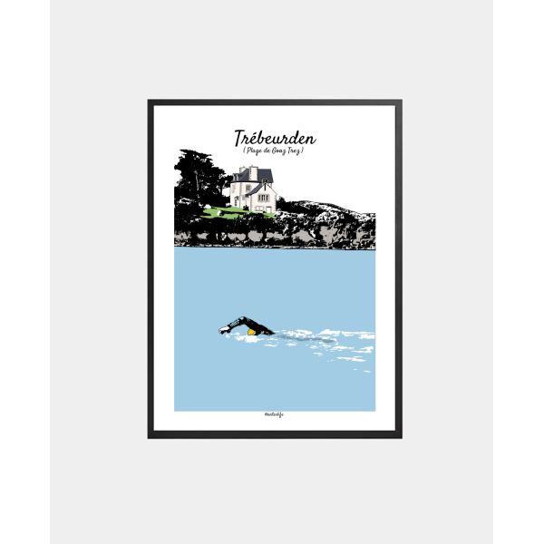 Affiche "Plage de Goaz Trez" Trébeurden