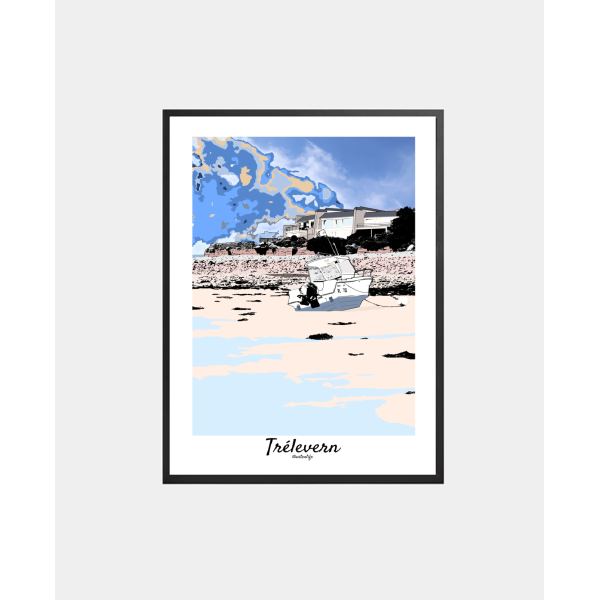 Affiche "Plage Porz Caro" Trélevern