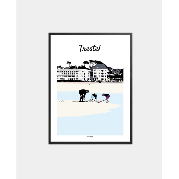 Affiche "Plage Trestel" Trevou-Treguignec