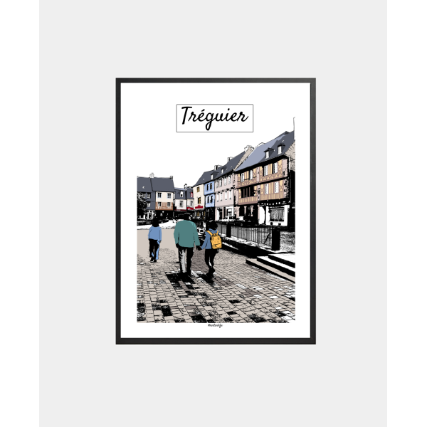 Affiche "Place du Martray" Tréguier