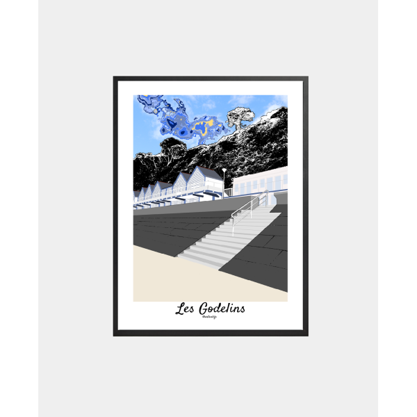 Affiche Etables-sur-Mer "Plage des Godelins"