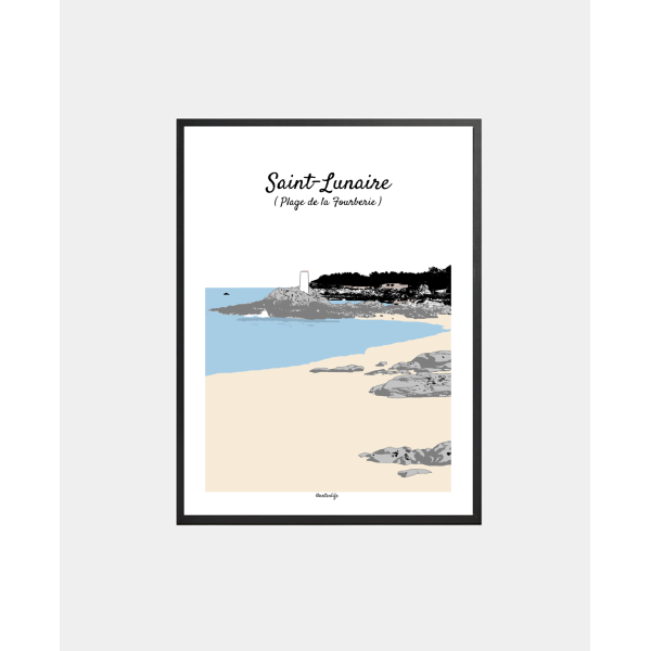 Affiche Saint-Lunaire "Plage de la Fourberie"