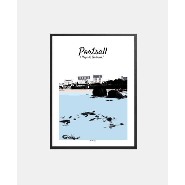 Affiche "Plage de Kerdeniel" Portsall - Ploudalmézeau