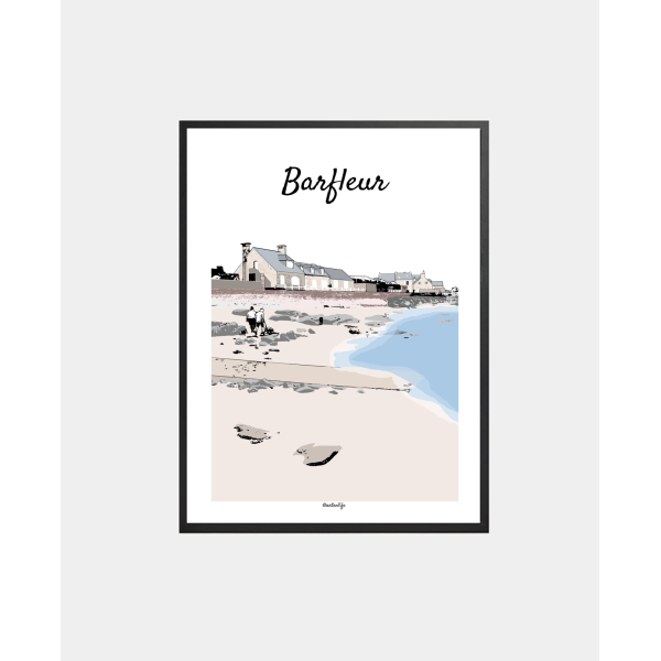 Affiche Plage du Four (Barfleur, Cotentin)