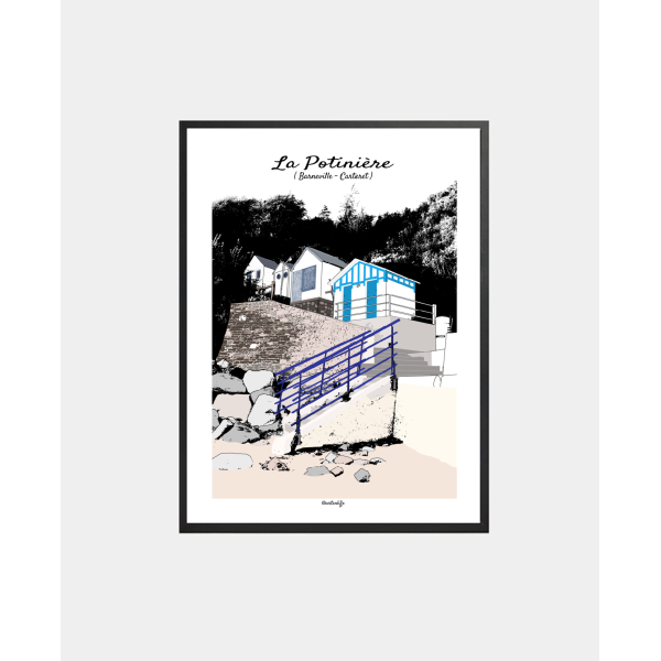 copy of Affiche Plage de La Potinière (Barneville-Carteret, Côte des Isles)