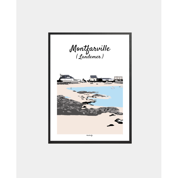 copy of Affiche Plage de La Potinière (Barneville-Carteret, Côte des Isles)