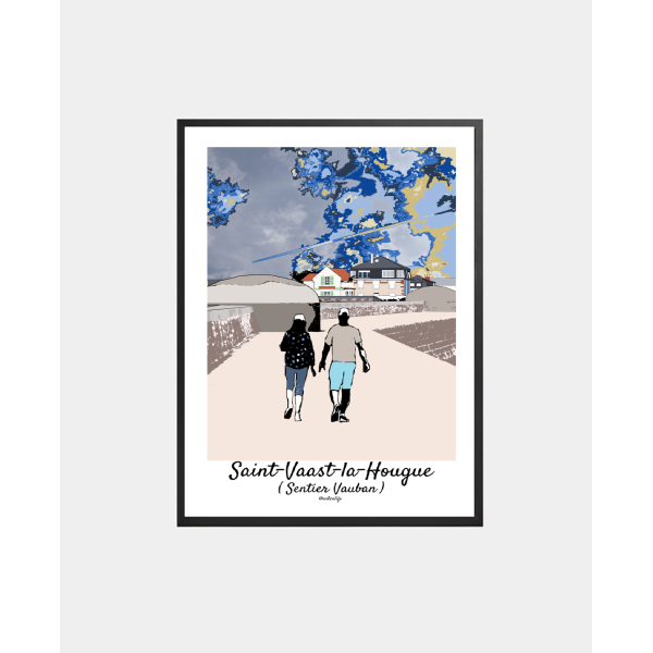 Affiche Sentier Vauban (Saint-Vaast-la-Hougue, Cotentin)