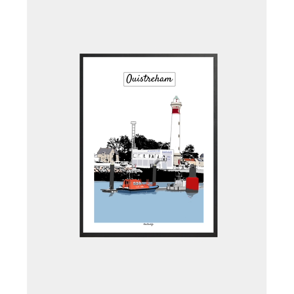 Affiche Phare & Port (Ouistreham)