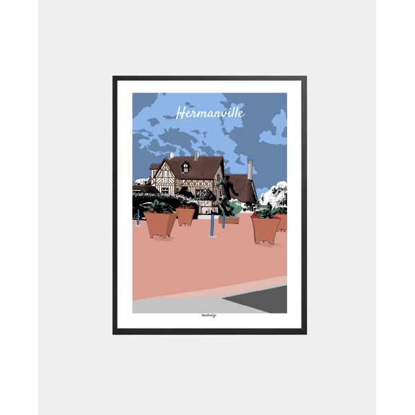 copy of Affiche Promenade Villas Bord de mer (Cabourg, Côte fleurie)
