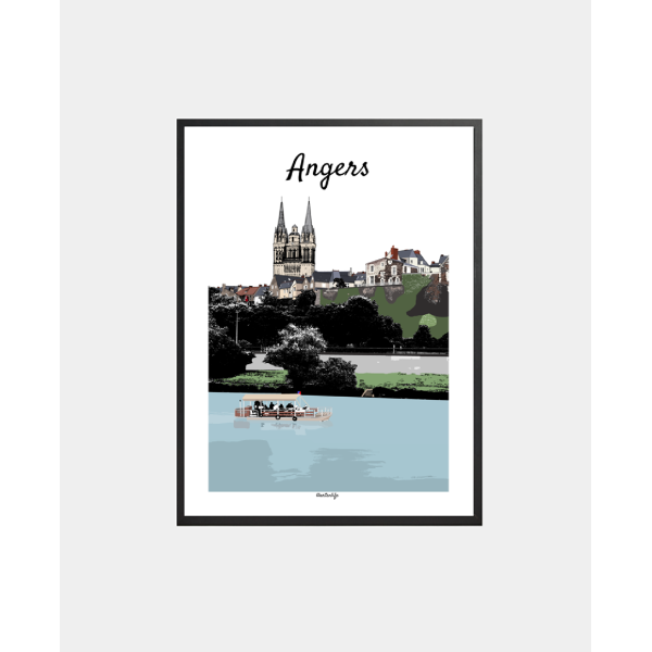 copy of Affiche La Maine et le Château d'Angers  (Anjou, Maine-et-Loire)
