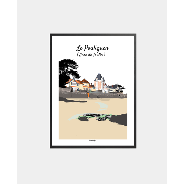 Affiche Anse de Toulin (Le Pouliguen, Côte d'Amour)