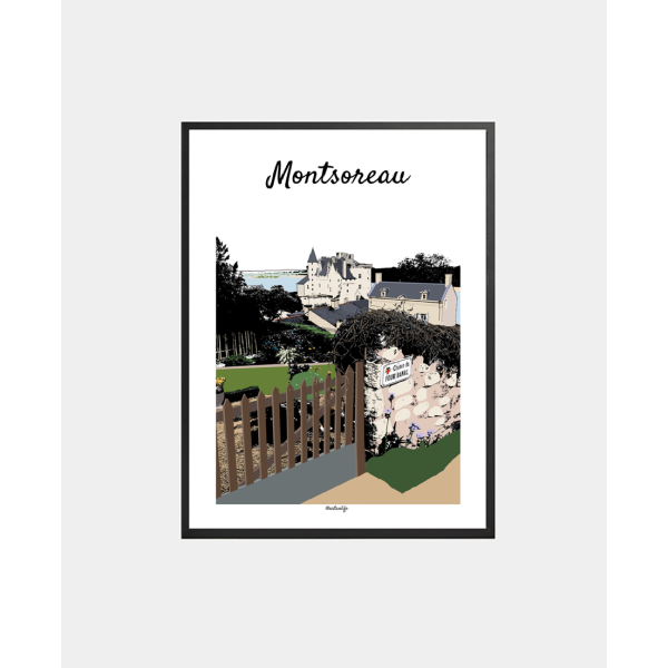 Affiche Vue sur la Loire & le Château (Montsoreau, Bord de Loire)