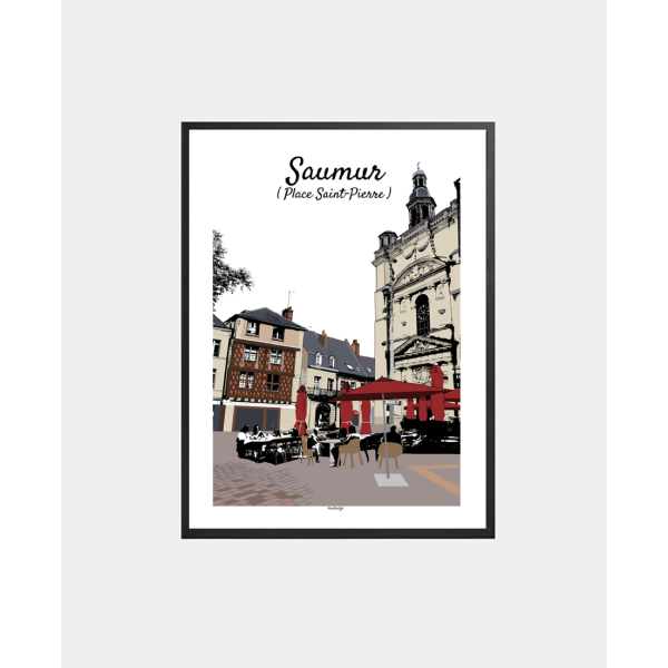 Affiche Place Saint-Pierre (Saumur, Maine-et-Loire)