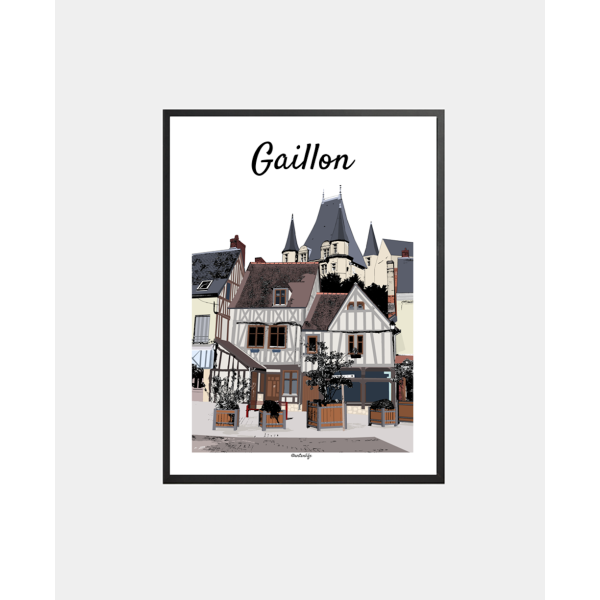 Affiche Château & Maison à colombage (Gaillon, Eure)