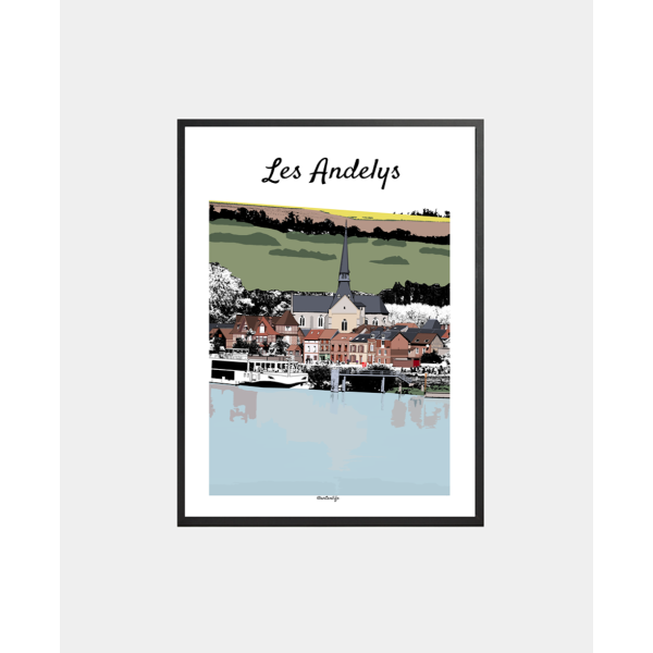 Affiche Vue panoramique (Les Andelys, Seine Normande, Eure)