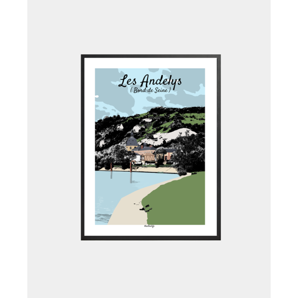 Affiche Vue sur la Seine (Les Andelys, Seine Normande, Eure)
