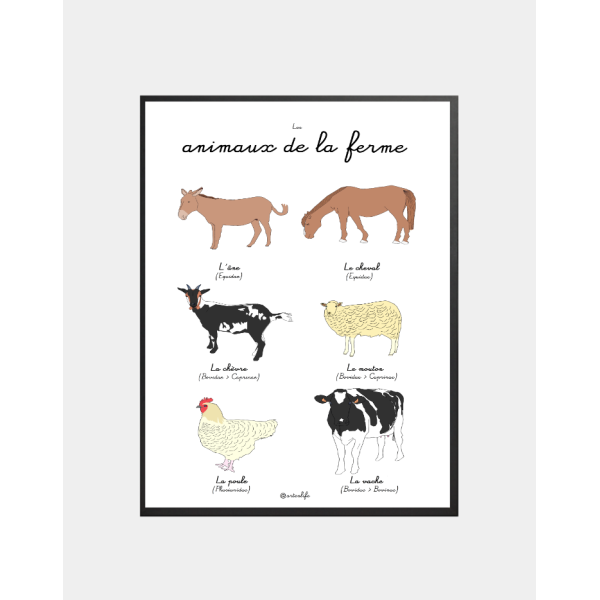 Affiche Les animaux de la ferme (France)