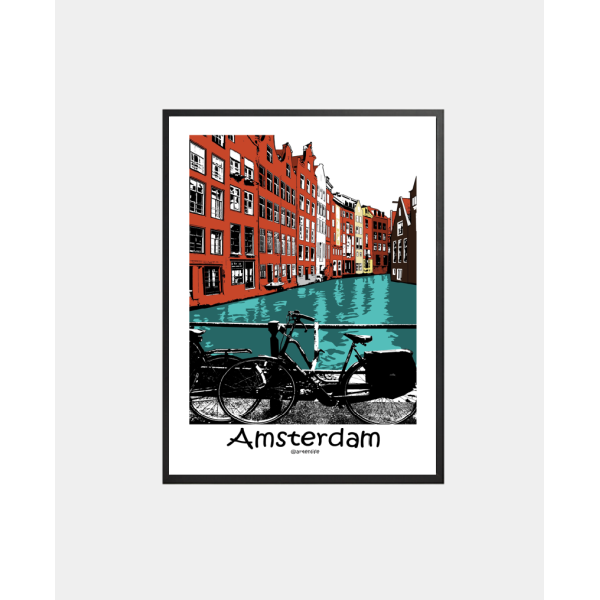 Affiche Canaux d'Amsterdam (Pays-Bas)