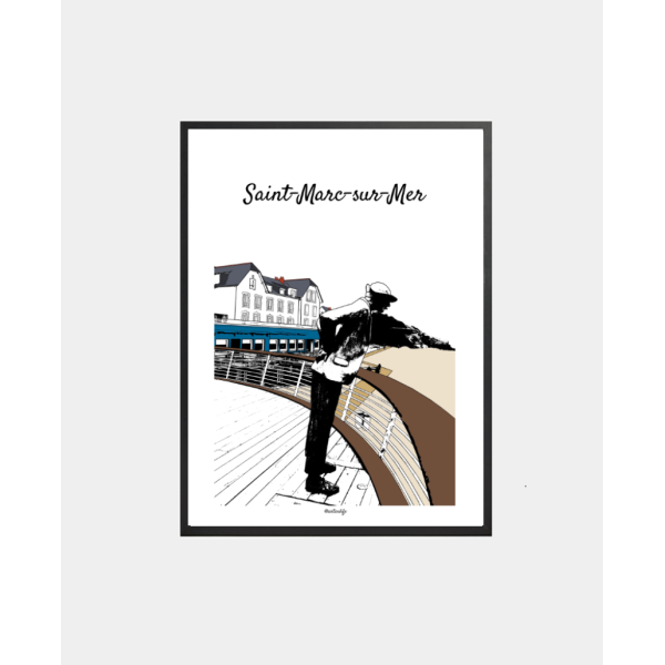 Affiche Plage de Monsieur Hulot (Saint-Marc sur Mer, Loire-Atlantique)