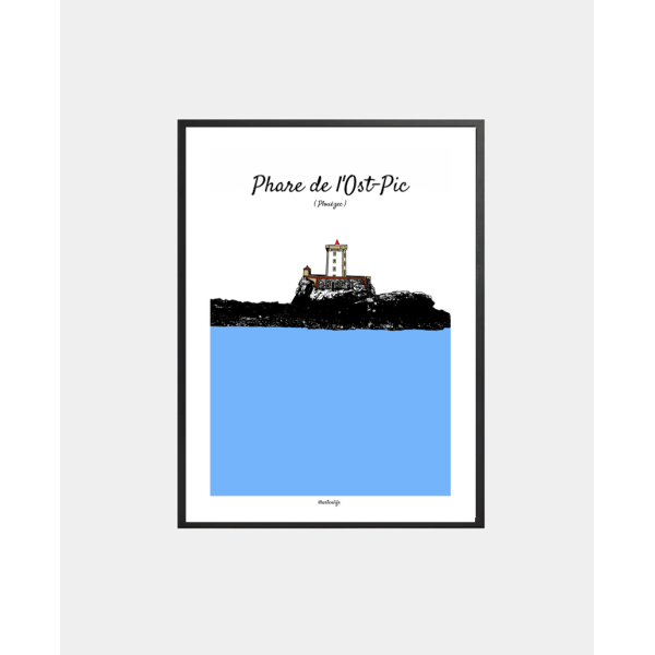 Affiche Phare de l'Ost-Pic (Plouézec, Côte de Goëlo)